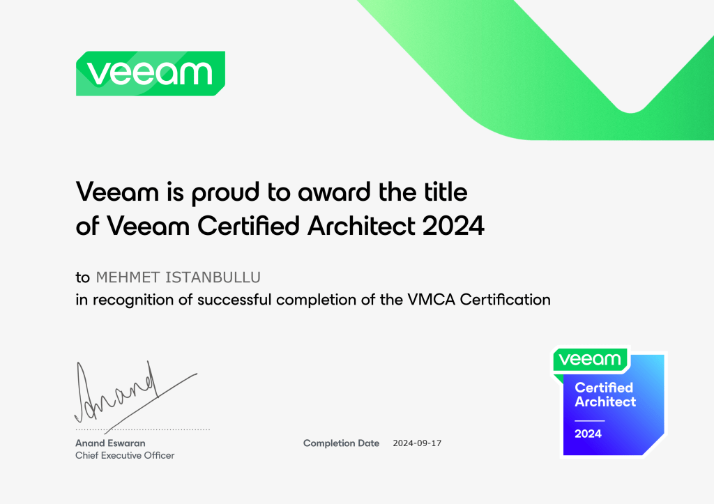 Veeam Certified Architect 2024 (VMCA&nbsp;v12)